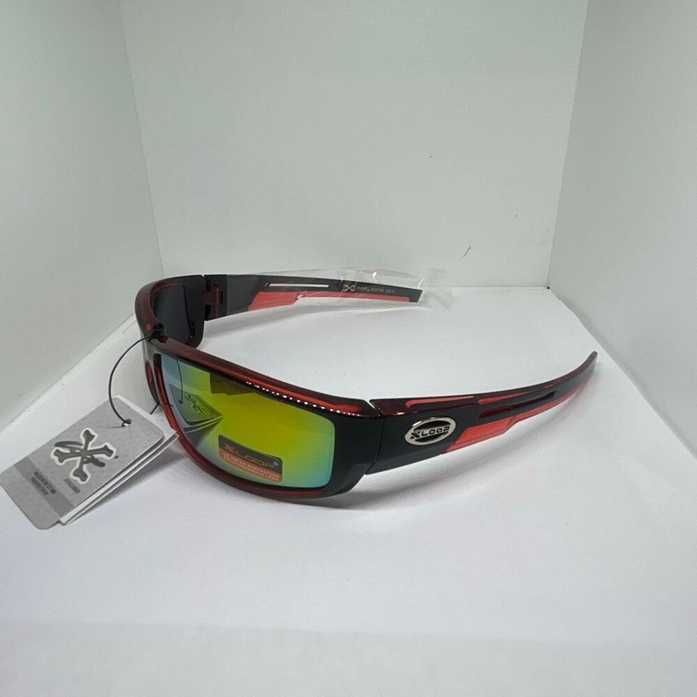 X-Loop Mirrored Wraparound Sport Sunglasses UV400 Protection Durable Streetwear